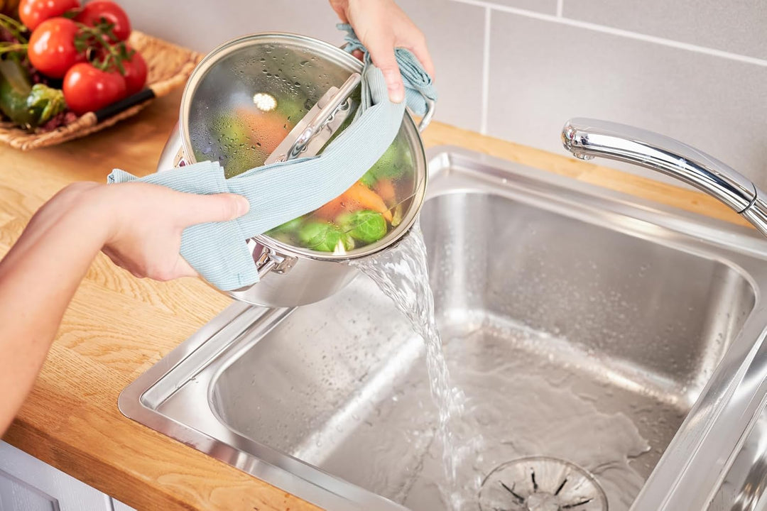 RÖSLE EXPERTISO Kochtopf, Hochwertiger Universaltopf aus Edelstahl 18/10, 24 cm, Glasdeckel, Innensk