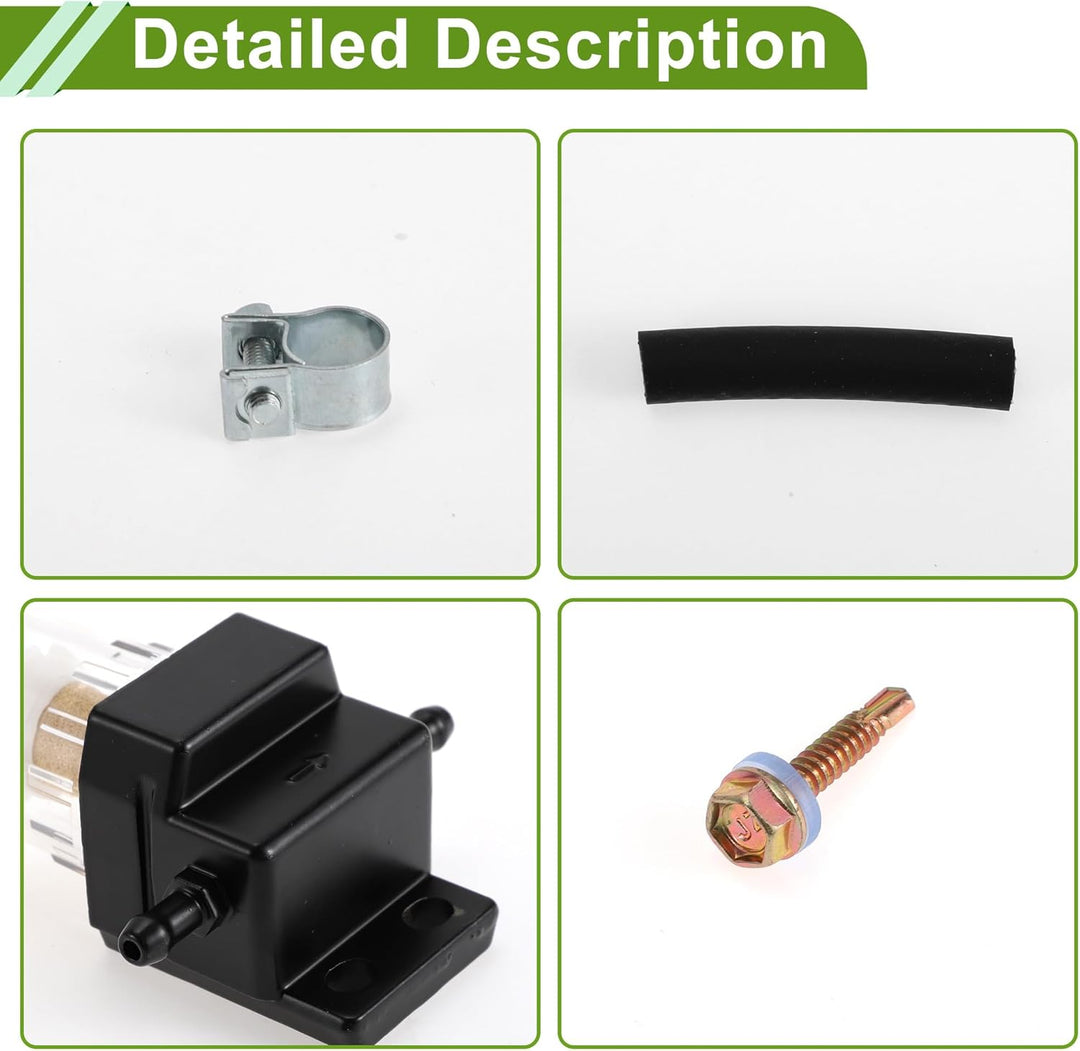 Kraftstoff-Wasserabscheider-Kit Kraftstofffilterelement Schläuche Klemmen-Kit mit Clips und Gummisch