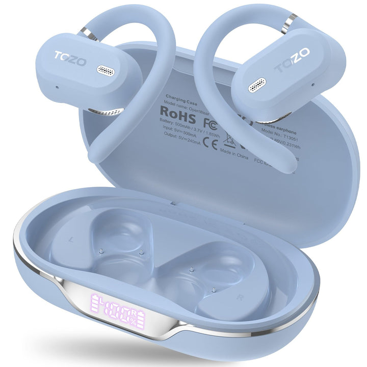 TOZO OpenWear Kabellose Bluetooth-Kopfhörer, ENC-Anrufe, 14,2mm Treiber, 38 Std Wiedergabe,LED-Anzei