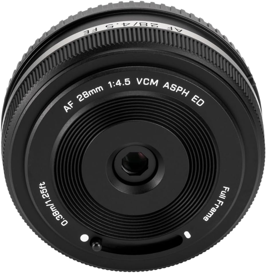 VILTROX 28mm f4.5 Pancake Objektiv für Sony E, Autofokus 28mm f/4.5 FE Chips-Size Ultra-Thin Full Fr