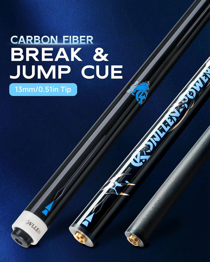 KONLLEN Break&Jump Queuestab aus Kohlefaser-Technologie, 3-teilig, 12,9 mm Spitze Break Jump Queue B