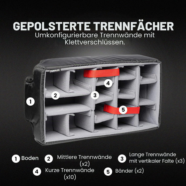 NANUK 935 – Wasserdichter Hartschalen-Schutzkoffer für Kameras, mit gepolsterten Trennwänden (25,1 c