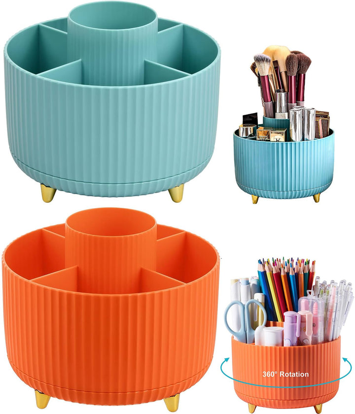 360 Grad Drehbarer Kosmetikorganizer, 2 Stück Make Up Organizer Lidschattenpinsel Lippenstift Etui,