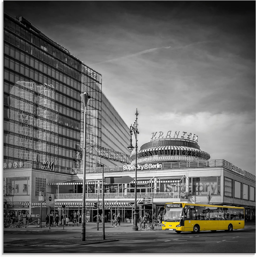 ARTland Glasbilder Wandbild Glas Bild einteilig 40x40 cm Quadratisch Deutschland Berlin City West Sc
