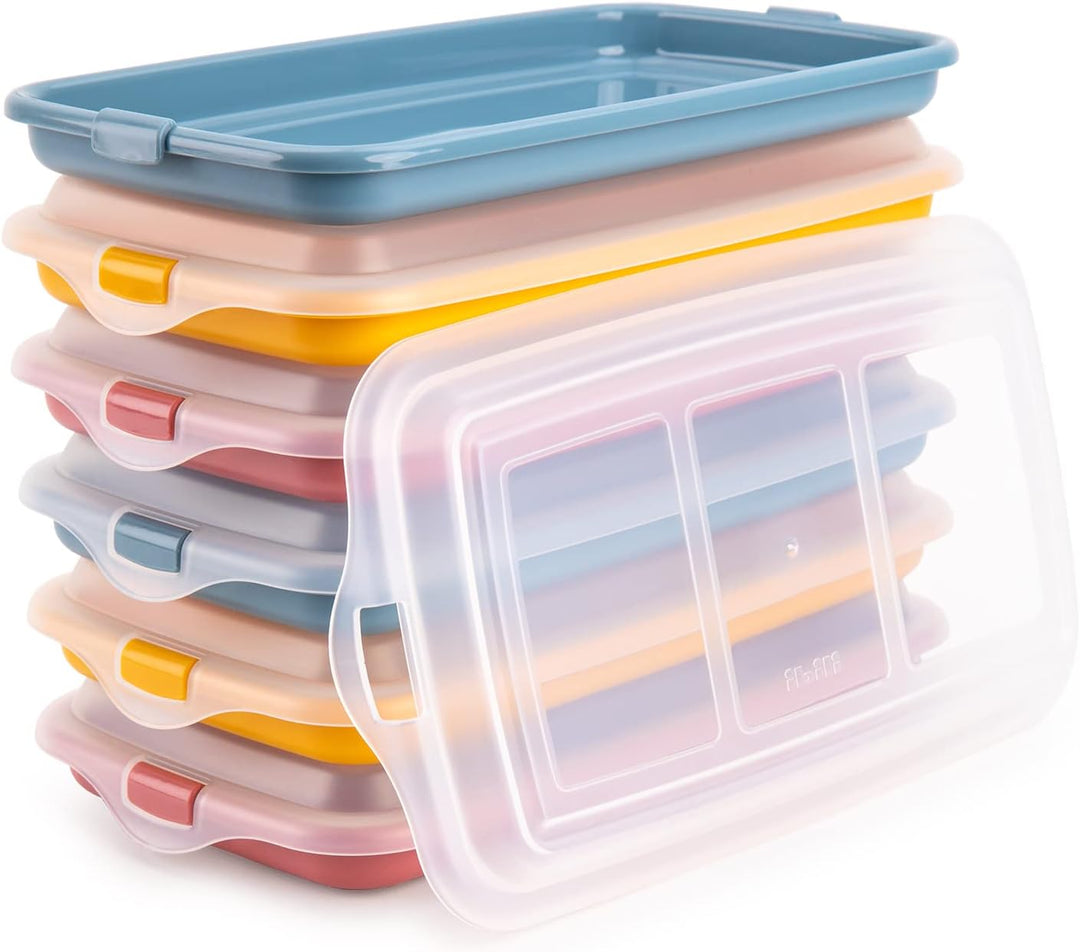 PracticDomus Hochwertige Aufschnitt-Boxen, Frischhaltedose für Aufschnitt Deli System. Optimale Aufb