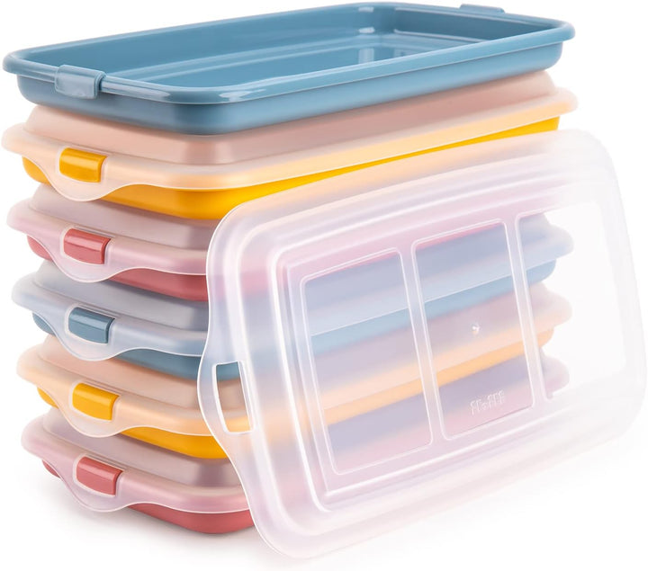 PracticDomus Hochwertige Aufschnitt-Boxen, Frischhaltedose für Aufschnitt Deli System. Optimale Aufb