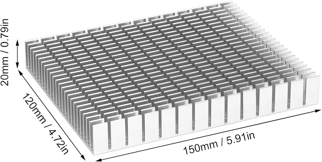 Eujgoov Aluminium Kühlkörper, PC Kühlrippen Heatsink 150x120x20mm Kühlung Kühlerkühlung für CPU Leis