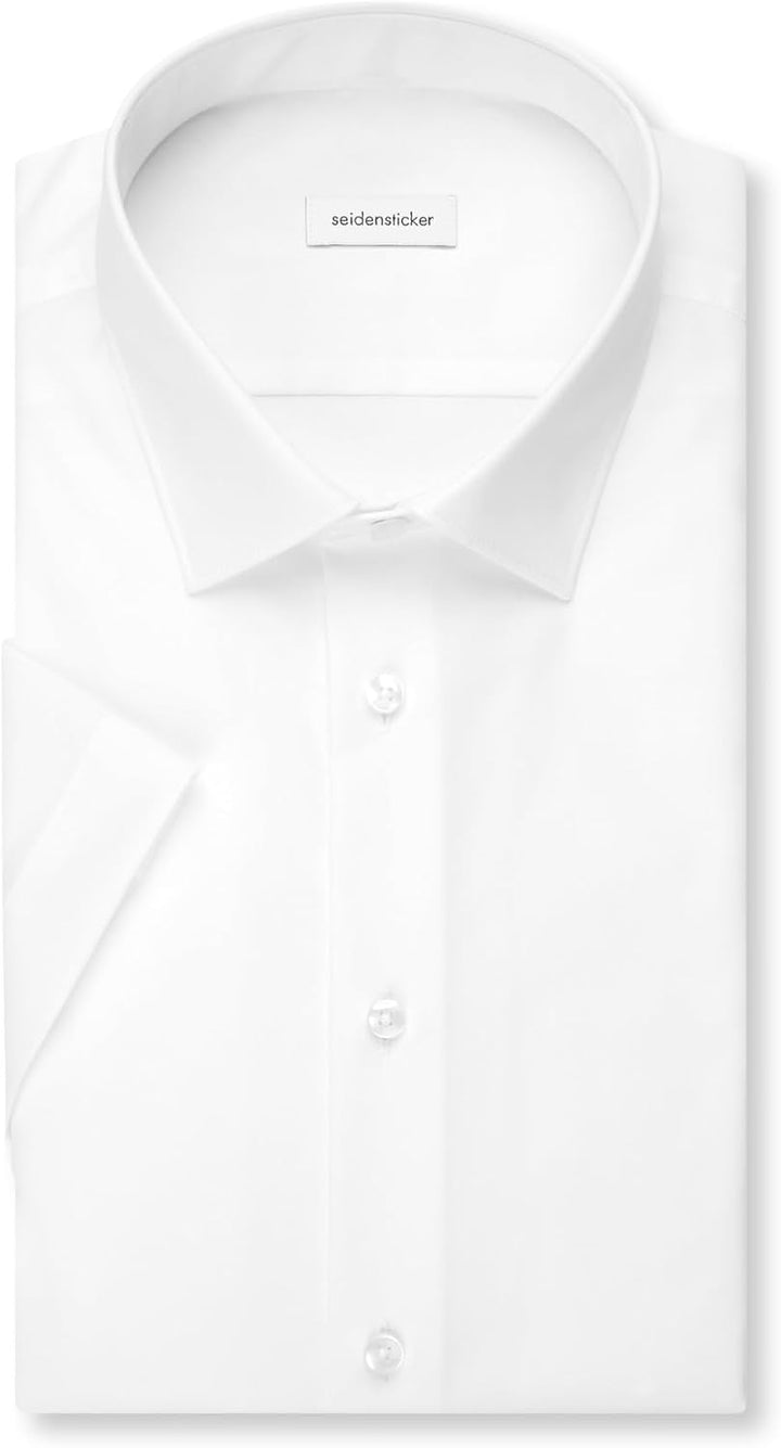 Seidensticker Herren Men Slim Shortsleeve Cotton Businesshemd 36 Weiss(676521), 36 Weiß(676521)