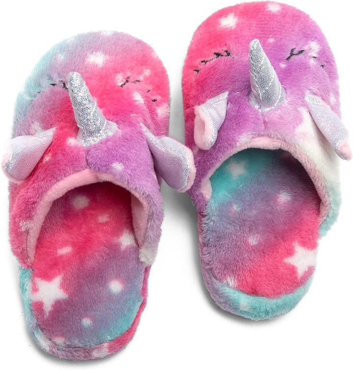 Piefry Weicher Einhorn-Bademantel mit Kapuze für Mädchen mit Einhorn-Pantoffeln, Augenbinde und Stir