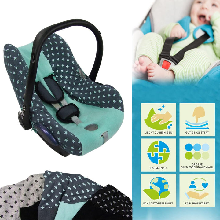 BAMBINIWELT Sommerbezug, Schonbezug, Bezug aus FROTTEE kompatibel mit Maxi Cosi CABRIOFIX STERNE (he