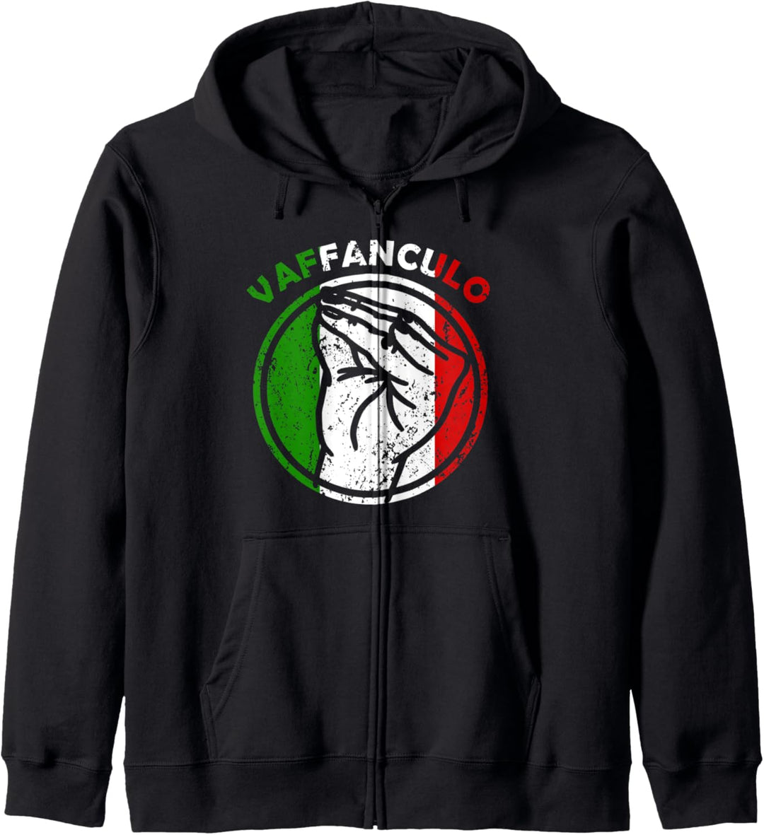Italienische Flagge Handgeste Capisci Vaffanculo Italien Kapuzenjacke