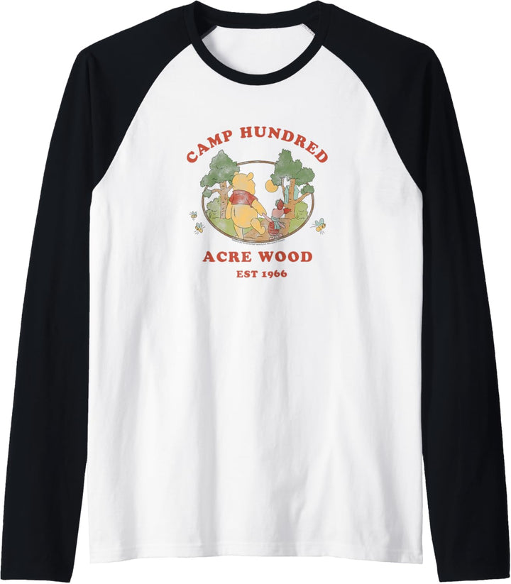 Disney Winnie The Pooh & Piglet Walking Camp 100 Acre Wood Raglan