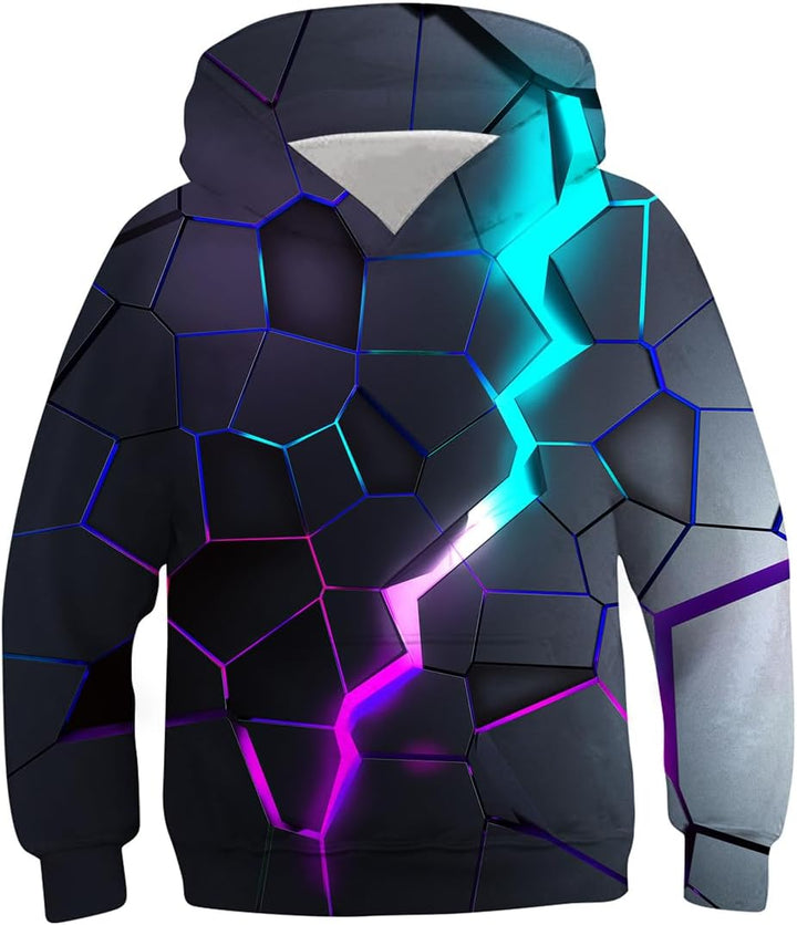 Fanient Kinder Junge Mädchen Hoodies 3D Drucken lebendige Tier Cartoon Grafik Sweatshirt Tasche Pull