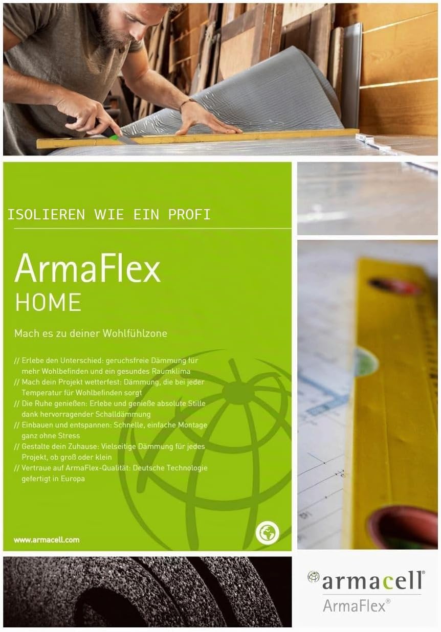 ArmaFlex Armacell HOME 6 oder 19mm selbstklebend inklusive WKS ISOTEC Keramikmesser (schwarz, 25mm -