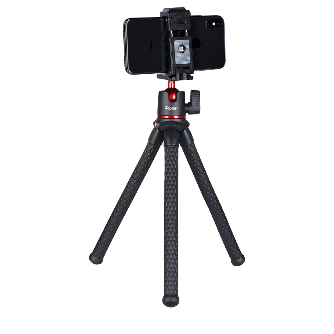 Rollei Monkey Pod 2, Flexibles Mini-Stativ mit Smartphone-Halterung, Kugelkopf unf 1/4' Anschluss Mo