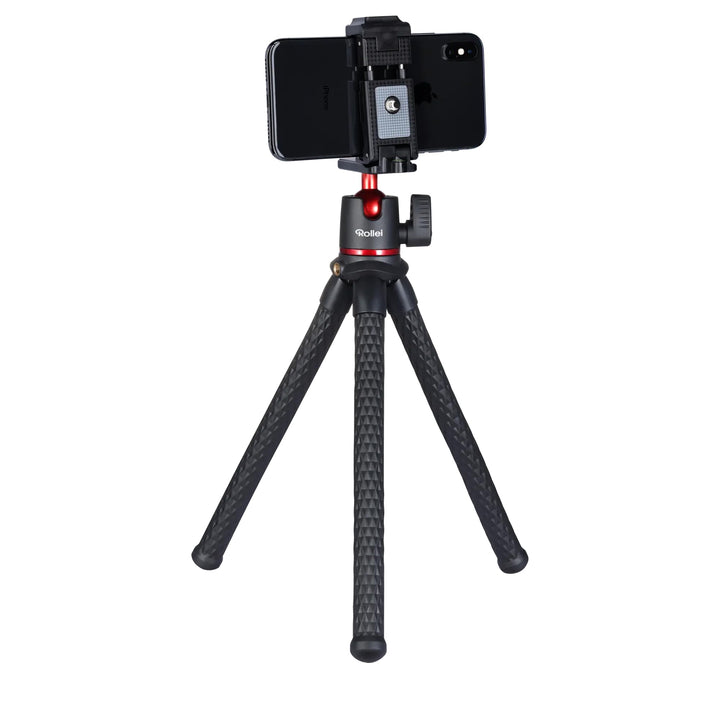 Rollei Monkey Pod 2, Flexibles Mini-Stativ mit Smartphone-Halterung, Kugelkopf unf 1/4' Anschluss Mo