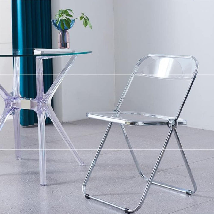 Willonin Transparenter Stuhl Acryl Rückenlehne Klappstuhl 46 * 46 * 75cm, Leicht zu Tragen, Kann im