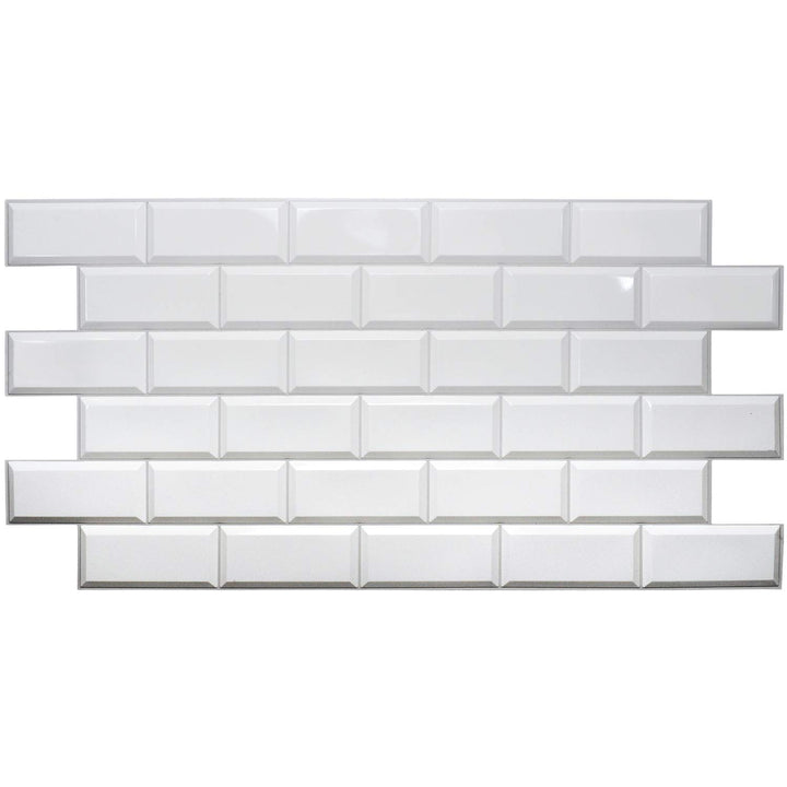 PVC Kunststoff Wandpaneele 3D Dekorative Fliesen Verkleidung - Weisse Fliesen (20, 9,4 m²)