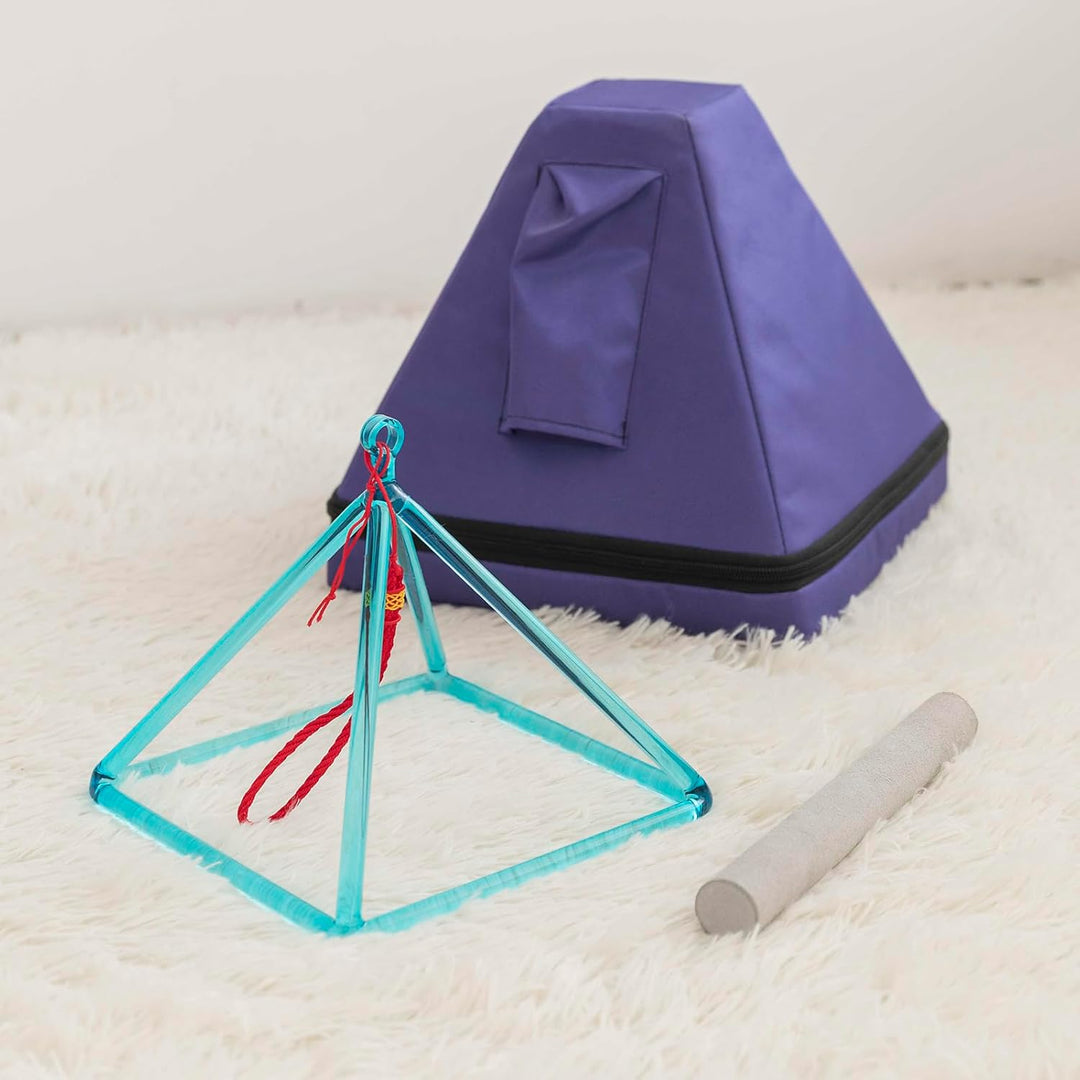 Hye-eun Crystal Singing Pyramid,Blaue 8-Zoll-Transparent Quarz Kristall Singen Pyramide aus klarem m