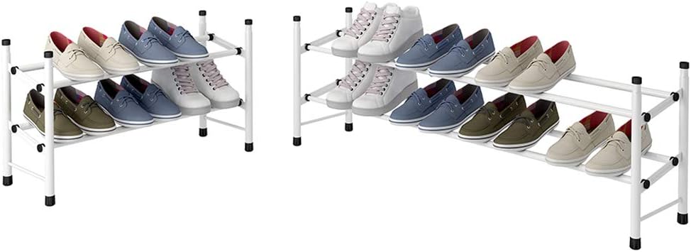 TZAMLI Ausziehbar Schuhregal mit 2 Ebenen zur Aufbewahrung von bis zu 12 Paar Schuhen, Verstellbarer