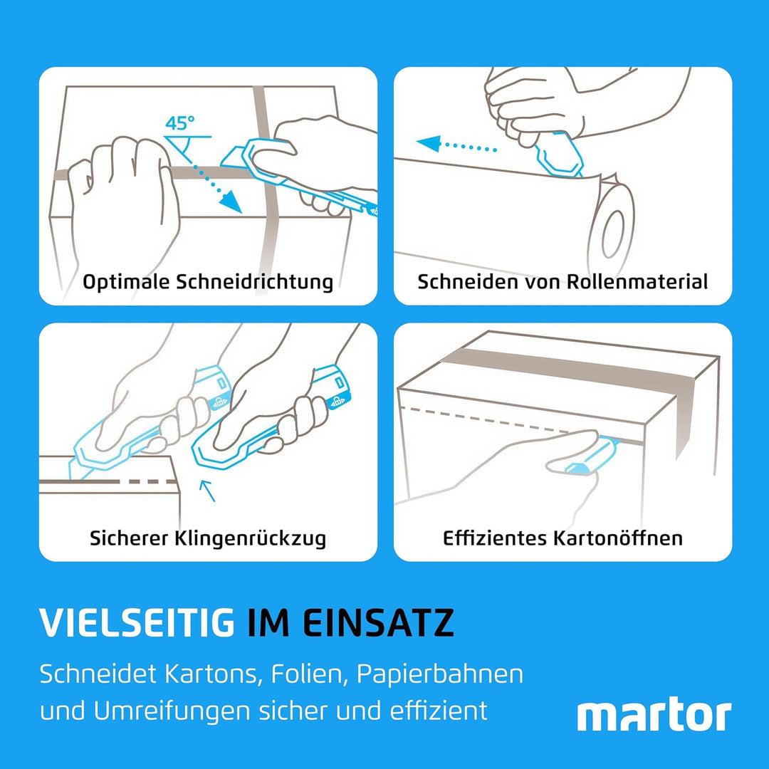 MARTOR Cuttermesser SECUPRO 425 I Sicherheitsmesser mit Zangengriff und automatischem Klingeneinzug