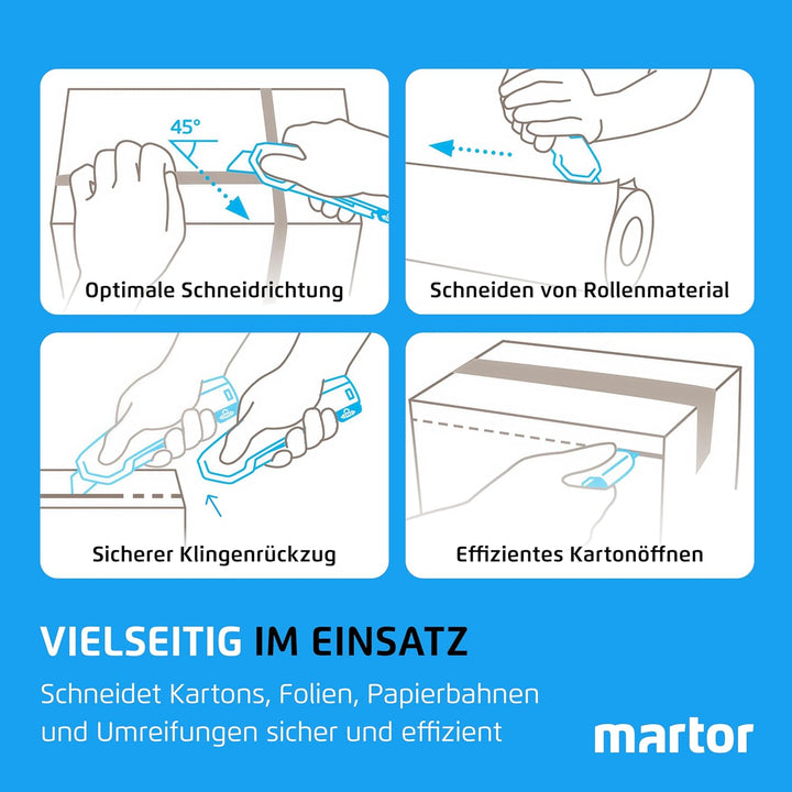MARTOR Cuttermesser SECUPRO 425 I Sicherheitsmesser mit Zangengriff und automatischem Klingeneinzug
