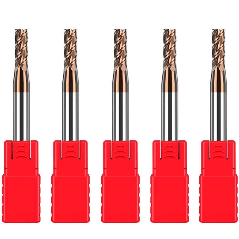 ASNOMY 5 Stück 3mm VHM Fräser Schaftfräser Hartmetal, AlTiN beschichtet 55 HRC 4 Schneiden, bohren,