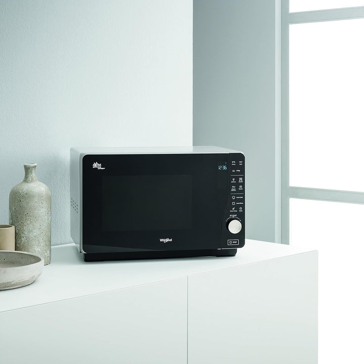 Whirlpool MWF 427 SL Mikrowelle Extra Space + Grill, 25 Liter, silber, mit Steamer, hoher und flache