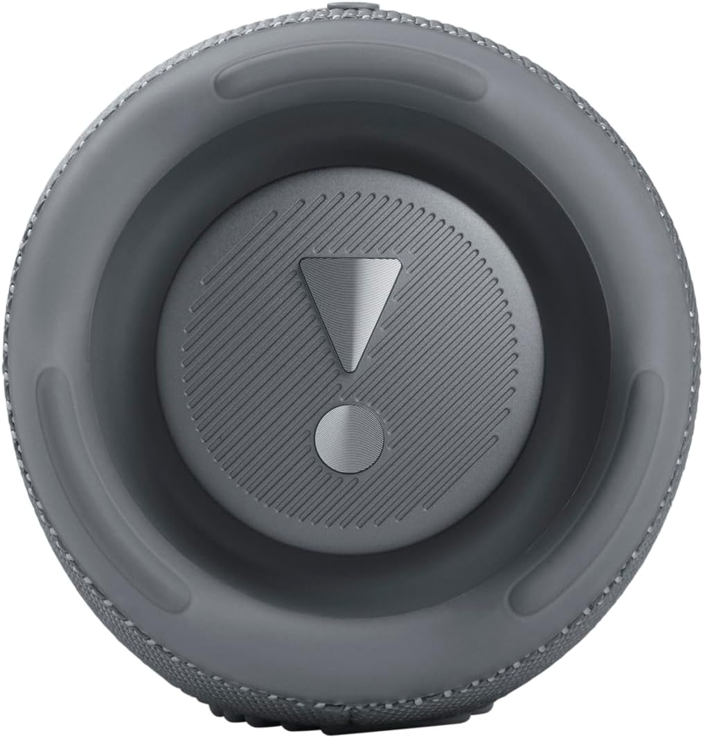 JBL Charge 5 Bluetooth-Lautsprecher in Grau – Wasserfeste, portable Boombox mit integrierter Powerba