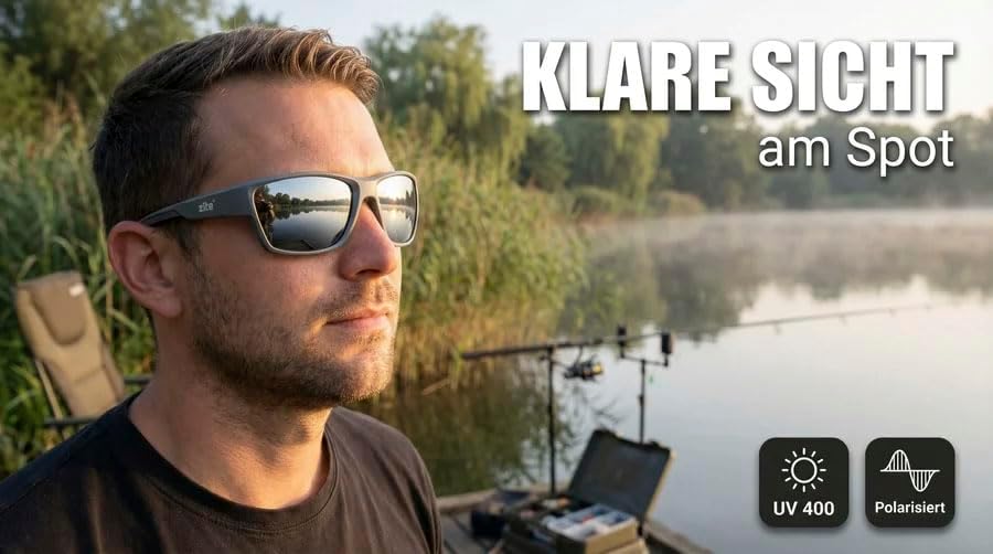 Zite Fishing Polarisationsbrille | Orus | Polbrille Angeln verspiegelt, UV400 & Schwimmfähig | Ultra