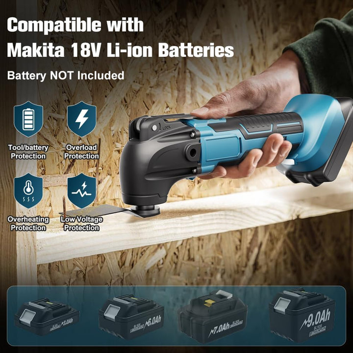 Multifunktionswerkzeug akku für Makita 18V Akku (Ohne Akku), Oszillationswerkzeug Akku mit 23 Zubehö