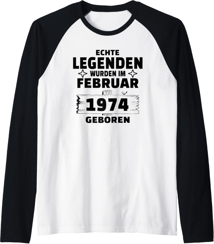 Geburtstag Jahrgang 1974 Februar Design Raglan