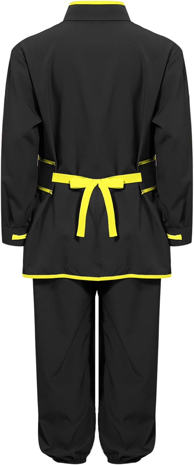Mufeng Kinder Jungen Tai Chi Uniform Langarm Kung Fu Shirt mit Wushu Hose Chinesisch Kung Fu Wing Ch