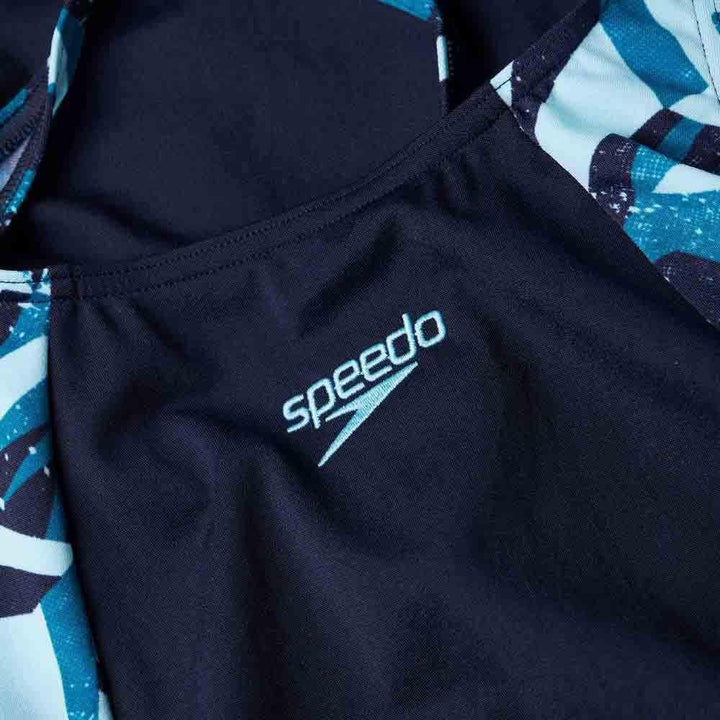 Speedo Damen Hyperboom Splice Muscleback Badeanzug, Blau