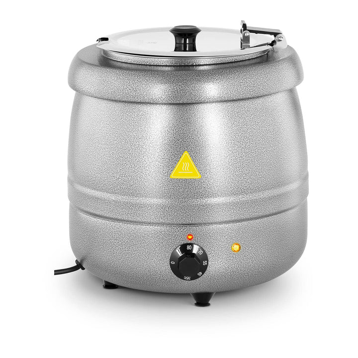 Royal Catering RCST-9405 Suppentopf 10 L Stahl silbern beschichtet Edelstahl 400 W Suppentopf elektr