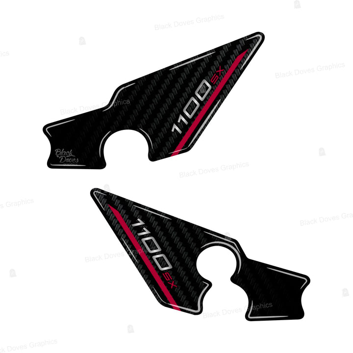 Harzbeschichtete 3D-Aufkleber kompatibel mit Kawasaki Ninja 1100 SX 2025 Metallic Matte Graphenestee