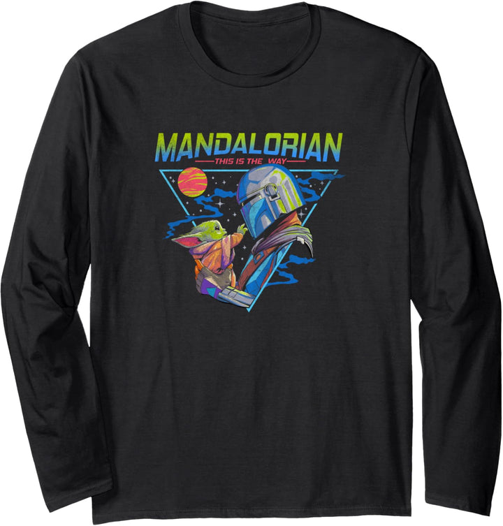 Star Wars: The Mandalorian & The Child Triangle Galaxy Touch Langarmshirt