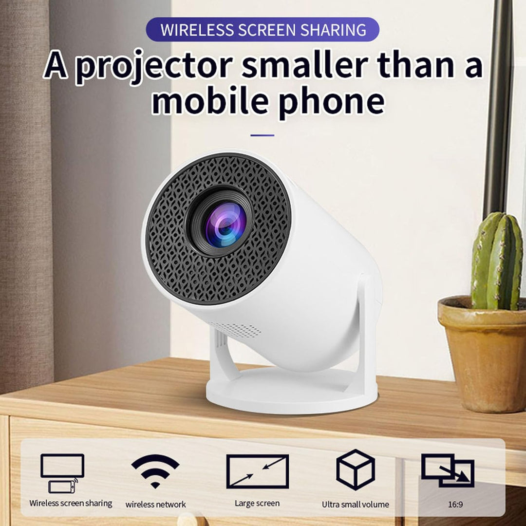 Outdoor Projektor mit WLAN und Bluetooth, Tragbarer 1080P Full HD 4K-Videoprojektor mit Fernbedienun
