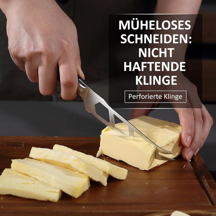 PAUDIN Käsemesser mit Gabelspitzen Klingenlänge 12,5 cm aus hochwertigem Edelstahl mit ergonomischem