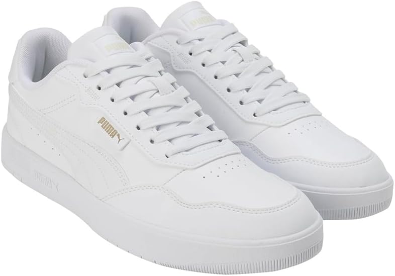 PUMA Herren Court Ultra Lite Sneaker 39 EU Puma White Puma White Puma Gold, 39 EU Puma White Puma Wh