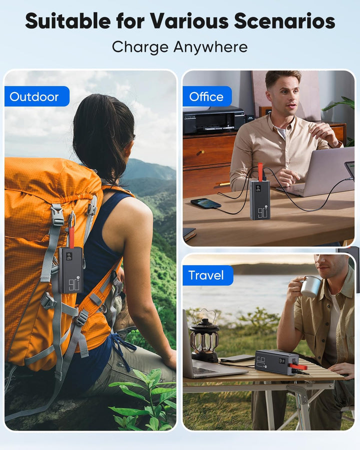 2026 grosse Powerbank 90000mAh, Power Bank 30W PD USB-C Schnellladefunktion, Externer Akku mit LED-A