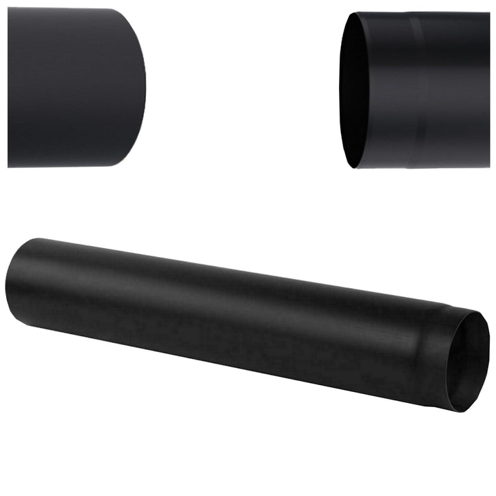 Ofenrohr Rauchrohr Schwarz - Länge 1000mm 1m – Kaminrohr aus 2mm starkem Stahl - Hitzebeständig – fü