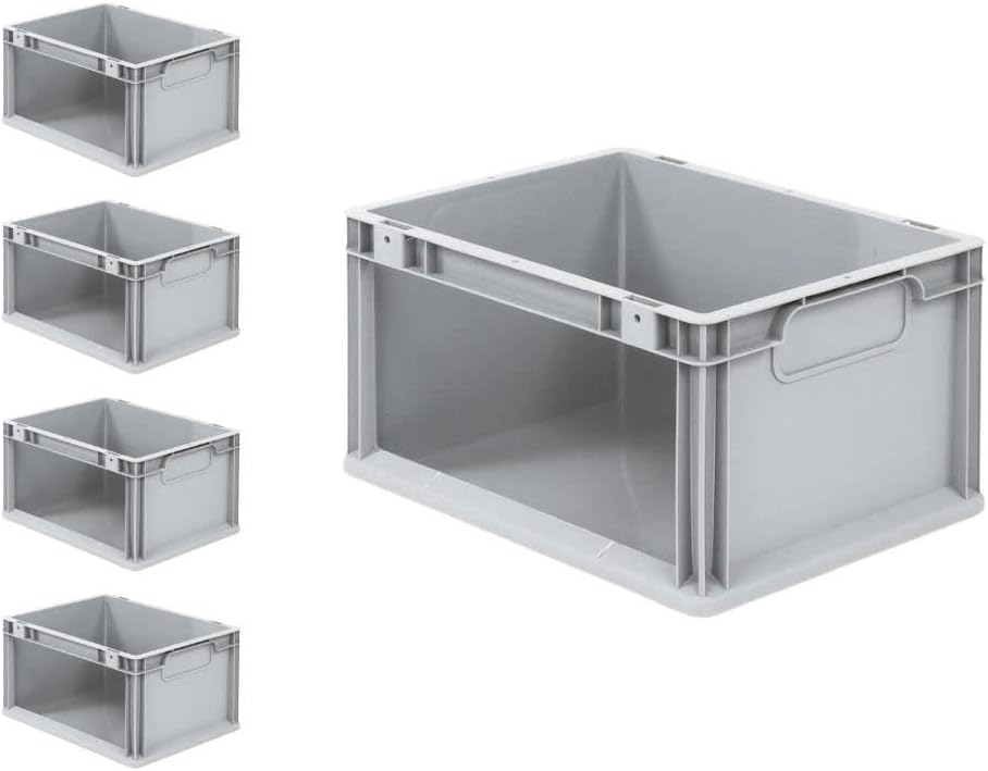 SparSet 5x Eurobox NextGen Store | HxBxT 22x30x40cm | 20 Liter | Seite offen | Eurobehälter, Transpo