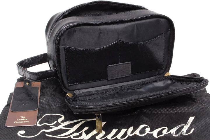 ASHWOOD - Leder - Wäschetasche/Rasierentasche Chelsea - Schwarz, Schwarz