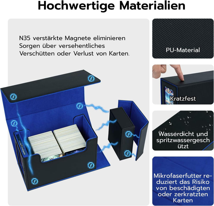Doppelschicht Card Deck Box für MTG, Commander Displays,passt für 200 Kartens /22pcs 35PT Magnetic C