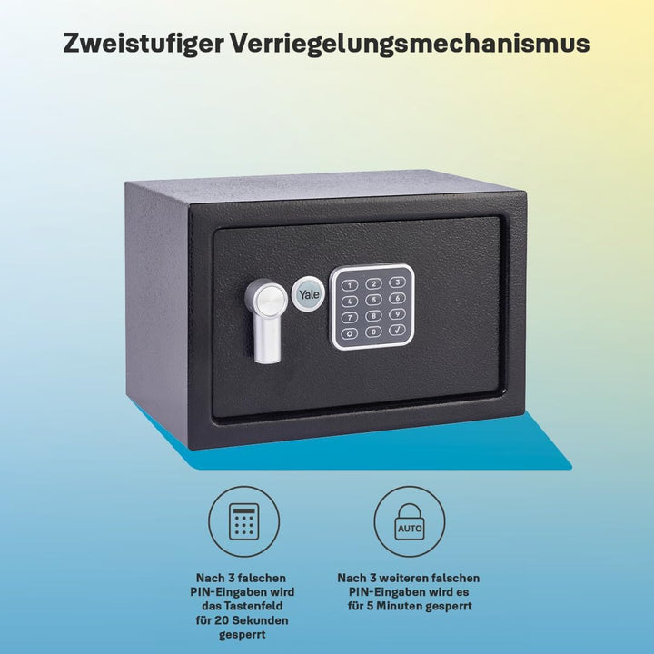 Yale Elektronischer Tresor - YSV/200/DB2 - Klein - Schwarz - Standardsicherheit Klein - Neu Schwarz,