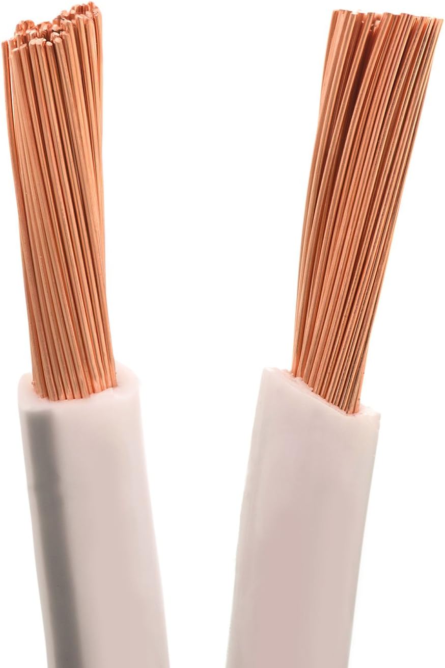 DCSk 10m - 2x2,5mm² Lautsprecherkabel weiss - OFC Kupferkabel für HiFi Audio - 99,99% Voll-Kupfer Bo