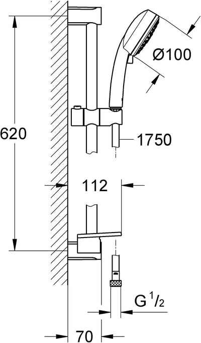 GROHE Tempesta Cosmopolitan 100 - Brausegarnitur (wassersparend, 3 Strahlarten, perfektes Strahlbild