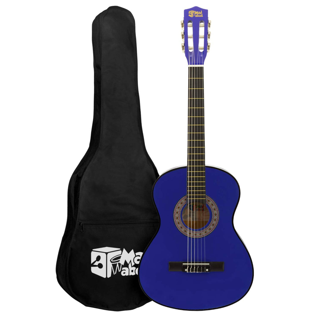 TIGER MA-CG04, 1/4 Klassische Gitarre, Blau, farbenfrohe Spanische Gitarre, mit Tragetasche, Gurt, P
