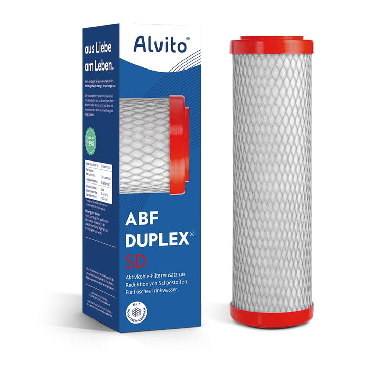 Alvito Wasserfilter ABF Duplex, Aktivkohle Blockfilter mit Hohlfaser-Membran, Trinkwasseraufbereitun